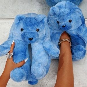 Teddy bear slippers one size fits all